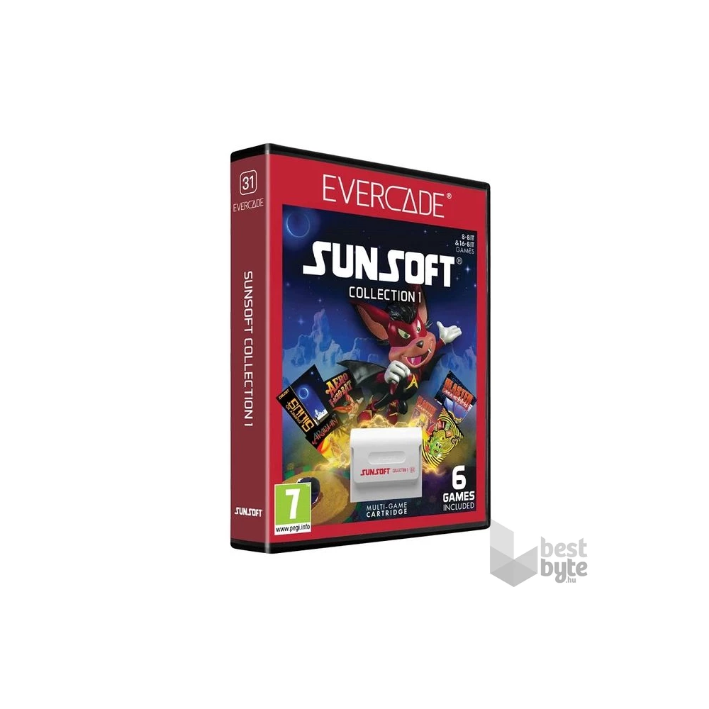 Evercade #31 Sunsoft Collection 1 6in1 Retro Multi Game játékszoftver csomag