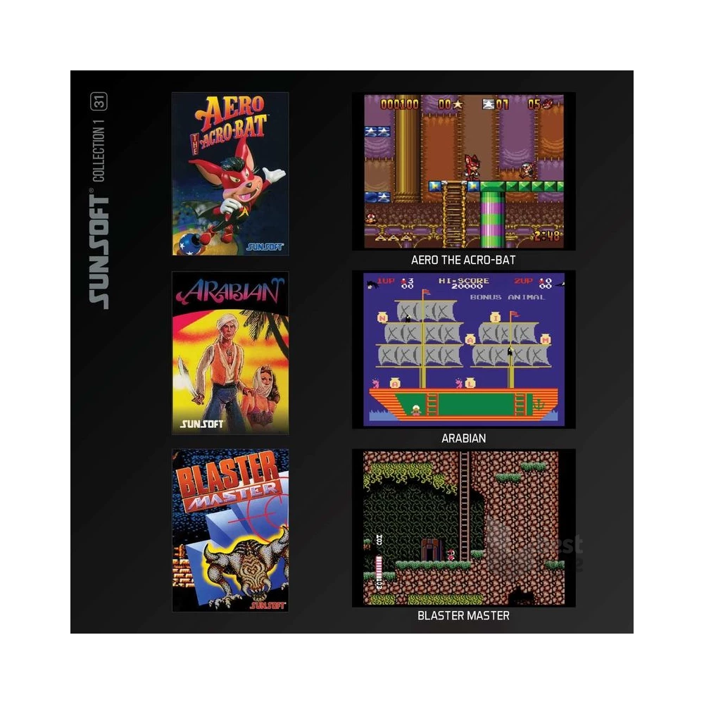Evercade #31 Sunsoft Collection 1 6in1 Retro Multi Game játékszoftver csomag