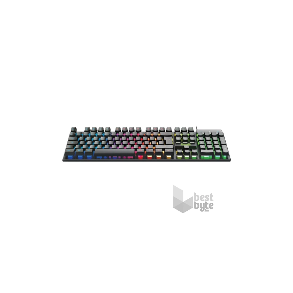 Everest KB-188 Borealis Rainbow HUN RGB LED vezetékes fekete gamer billentyűzet