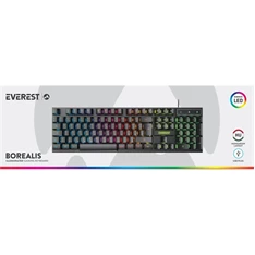 Everest KB-188 Borealis Rainbow HUN RGB LED vezetékes fekete gamer billentyűzet