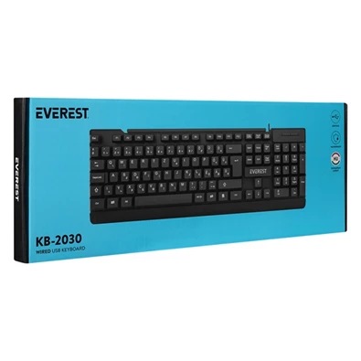 Everest KB-2030 HUN vezetékes fekete billentyűzet