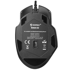 Everest RAGE-X2 RGB LED vezetékes fekete optikai gamer egér