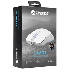Everest SGM-L1 LUMOS RGB LED vezetékes fehér optikai gamer egér