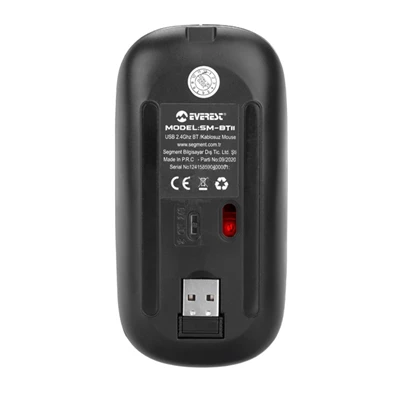Everest SM-BT11 Bluetooth vezeték nélküli fekete optikai egér