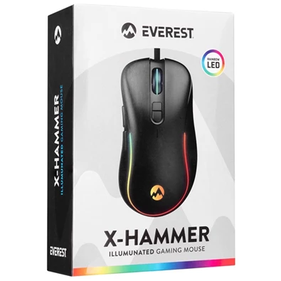 Everest SM-G58 X-HAMMER RGB LED vezetékes fekete optikai gamer egér