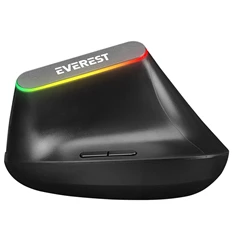 Everest SMW-618 Ergonomic Vertical RGB LED vezeték nélküli fekete optikai egér