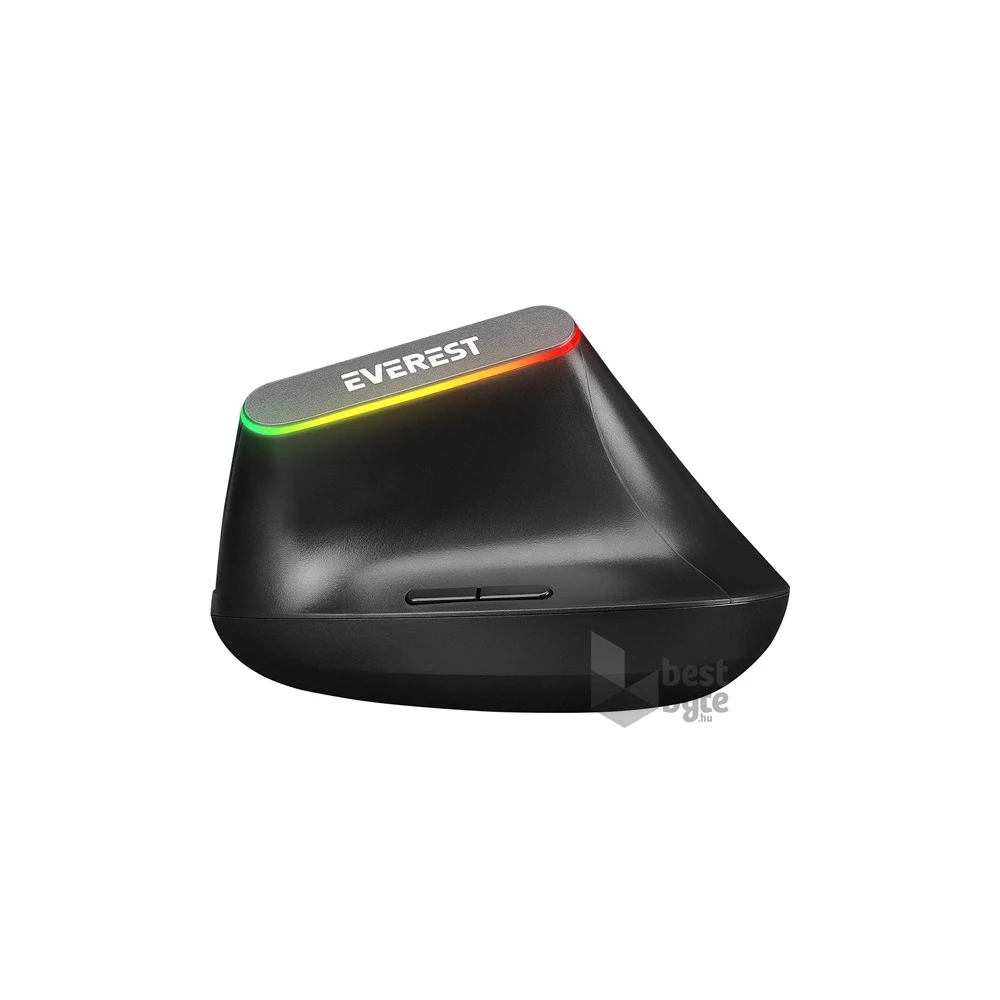 Everest SMW-618 Ergonomic Vertical RGB LED vezeték nélküli fekete optikai egér