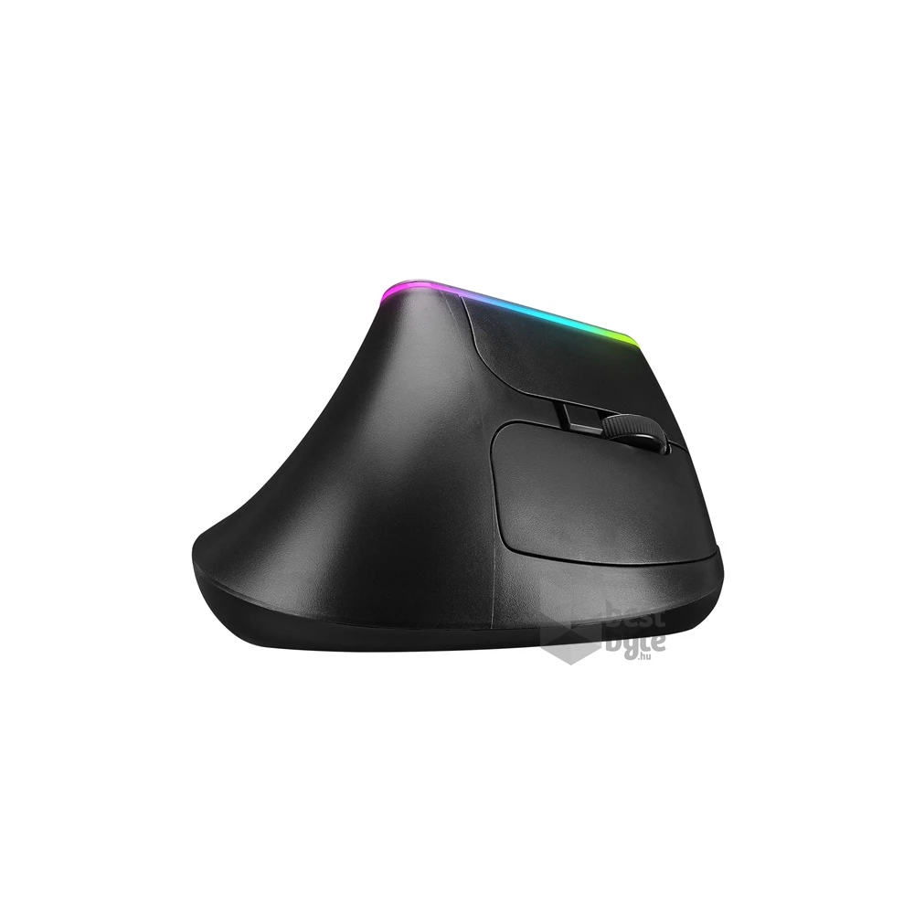 Everest SMW-618 Ergonomic Vertical RGB LED vezeték nélküli fekete optikai egér