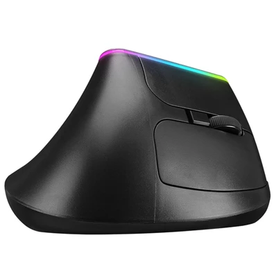 Everest SMW-618 Ergonomic Vertical RGB LED vezeték nélküli fekete optikai egér