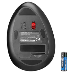 Everest SMW-618 Ergonomic Vertical RGB LED vezeték nélküli fekete optikai egér