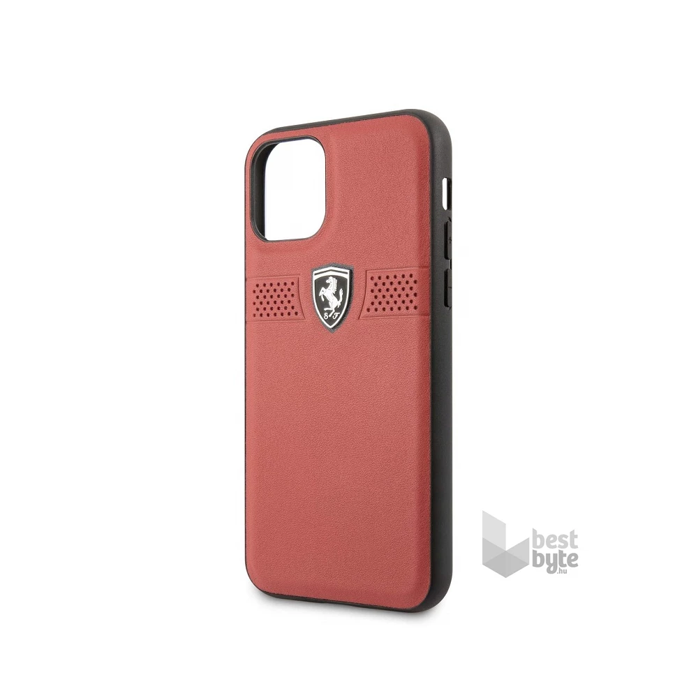 FERRARI Off Track iPhone 11 Pro piros szemcsés bőr hátlap
