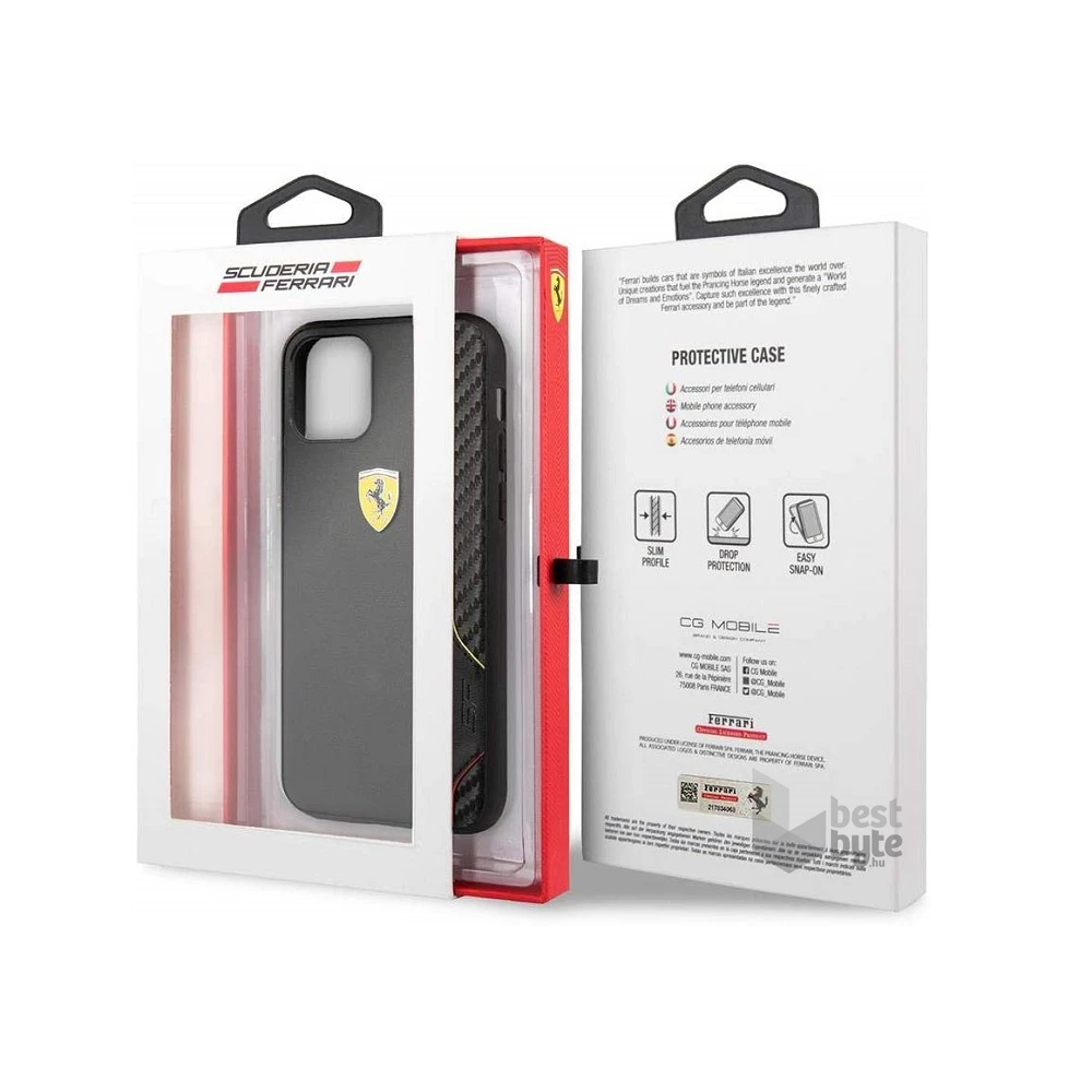 FERRARI On Track iPhone 11 Pro fekete puha PU gumi hátlap