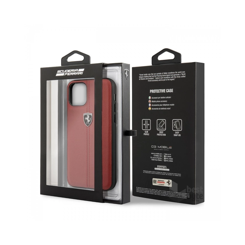 FERRARI iPhone 11 Pro Max függőlegesen csíkozott piros hátlap