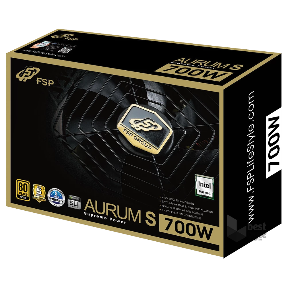 FSP Aurum S 700W fekete Gamer 80+ Gold tápegység