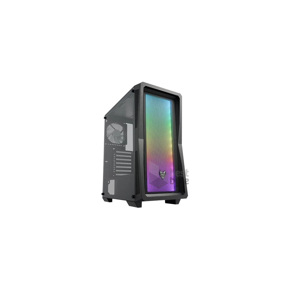FSP CMT212 táp nélküli ablakos Mid Tower számítógépház fekete