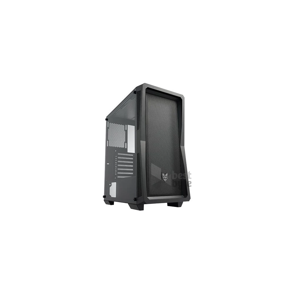 FSP CMT212 táp nélküli ablakos Mid Tower számítógépház fekete
