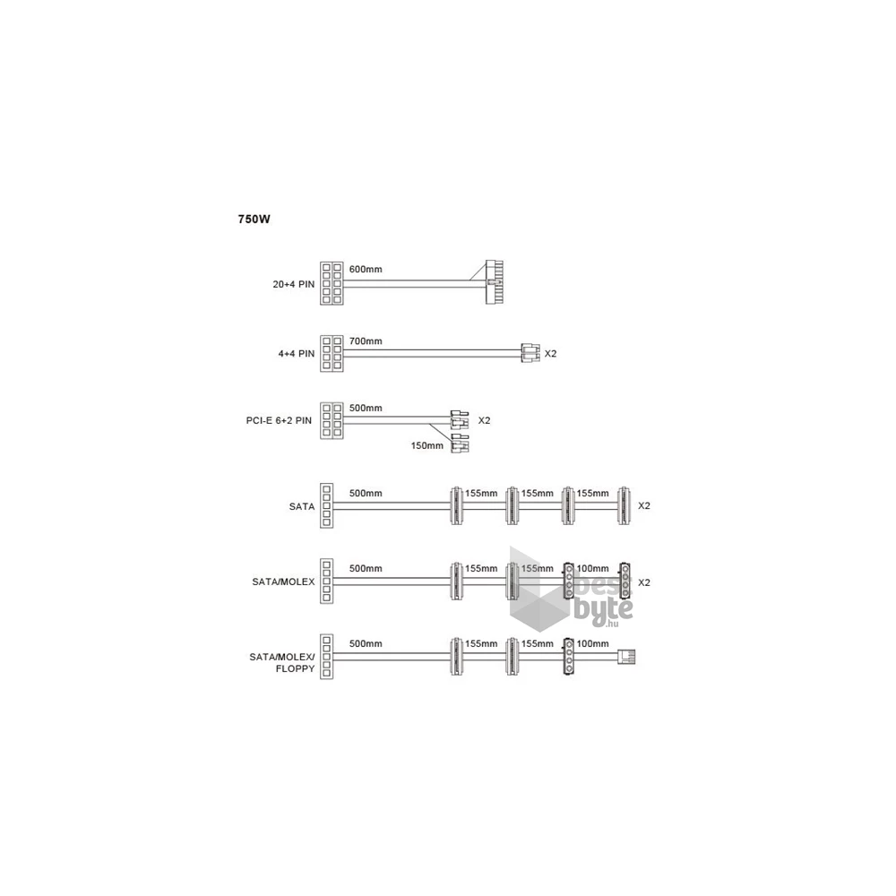 FSP Hydro G PRO ATX 750W 80+ Gold BOX gaming tápegység