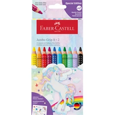 Faber-Castell Grip Jumbo Unikornis 8+2 db háromszögletű színes ceruza készlet Faber-Castell Grip Jumbo Unikornis 8+2 db háromszögletű színes ceruza készlet