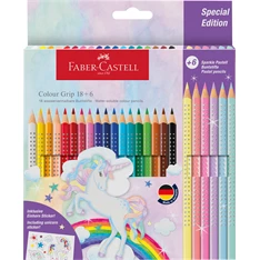 Faber-Castell Grip Unikornis 18+6 db háromszögletű színesceruza készlet