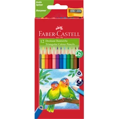 Faber-Castell Junior Papagáj 12 db háromszögletű színes ceruza készlet hegyezővel Faber-Castell Junior Papagáj 12 db háromszögletű színes ceruza készlet hegyezővel