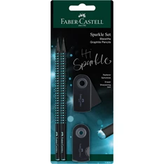 Faber-Castell Sparkle Midnight 4 db-os fekete/óceánkék B háromszögletű grafitceruza szett Faber-Castell Sparkle Midnight 4 db-os fekete/óceánkék B háromszögletű grafitceruza szett