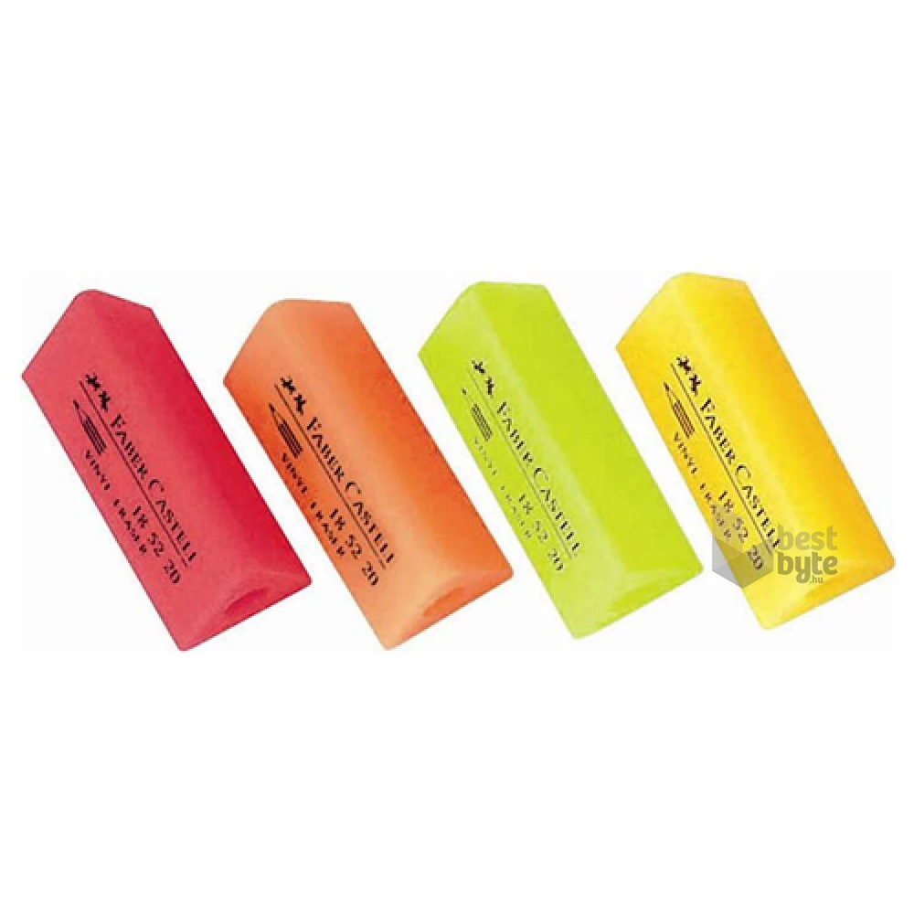 Faber-Castell háromszögletű neon ceruzafogó és radír