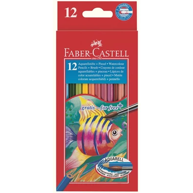 Faber-Castell akvarell 12db-os vegyes színű színes ceruza + ecset