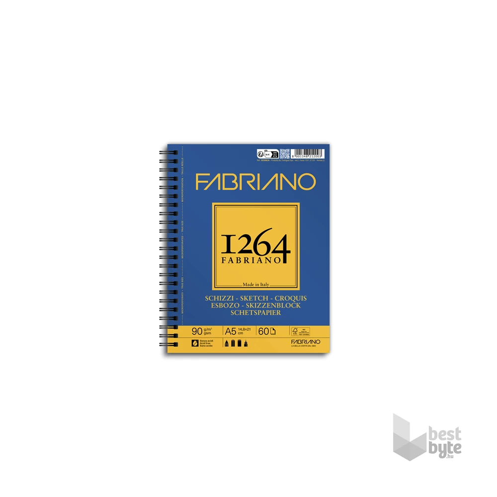 Fabriano 1264 Sketch 90 g A5 60 lap spirál rajz- és vázlattömb