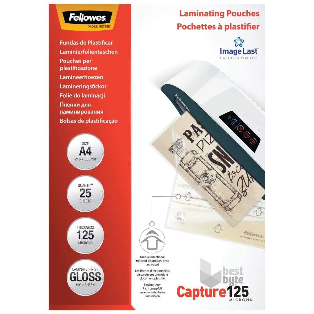 Fellowes A4 125mic 25db-os fényes lamináló fólia