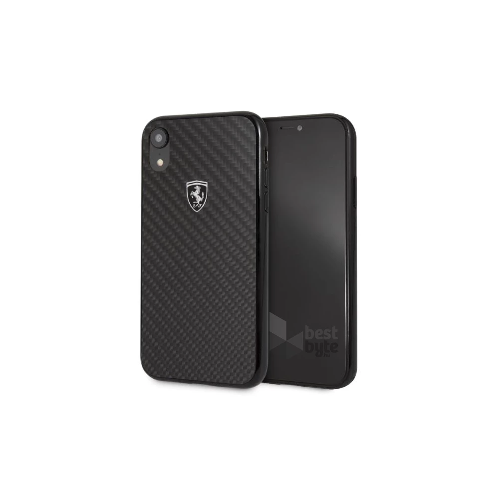Ferrari Heritage iPhone XR fekete kemény/valódi karbon tok