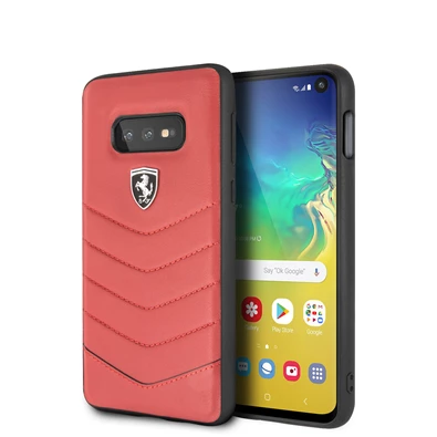 Ferrari Heritage Samsung S10 Lite tűzdelt bőr kemény piros tok