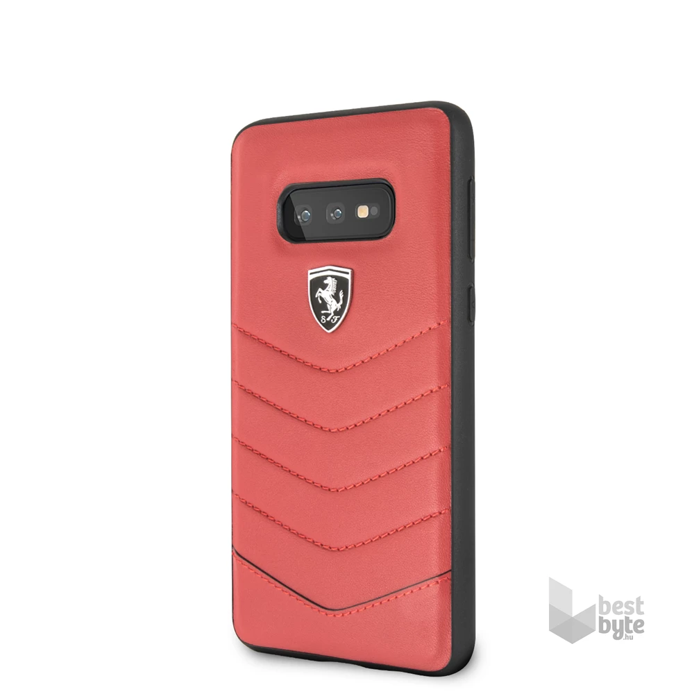 Ferrari Heritage Samsung S10 Lite tűzdelt bőr kemény piros tok