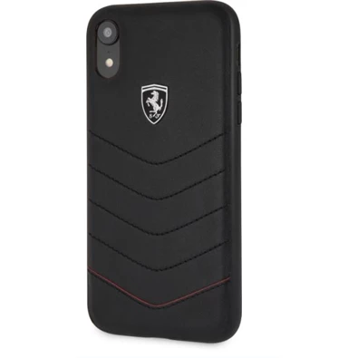 Ferrari Heritage iPhone XR fekete tűzdelt/kemény bőr tok