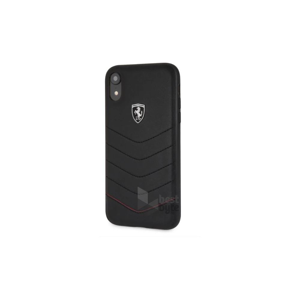 Ferrari Heritage iPhone XR fekete tűzdelt/kemény bőr tok