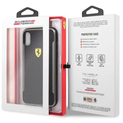 Ferrari SF Racing Shield iPhone XR fekete karbon hatású tok