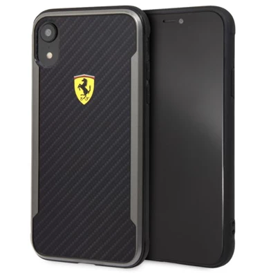 Ferrari SF Racing Shield iPhone XR fekete karbon hatású tok