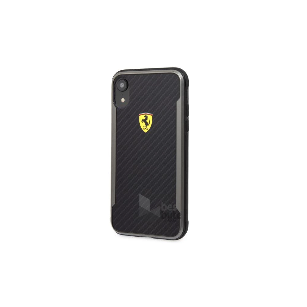 Ferrari SF Racing Shield iPhone XR fekete karbon hatású hátlap
