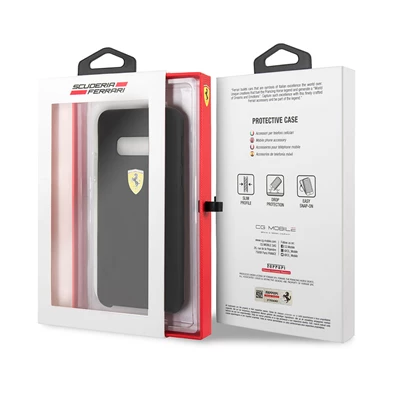 Ferrari Samsung S10 Plus SF fekete szilikon hátlap