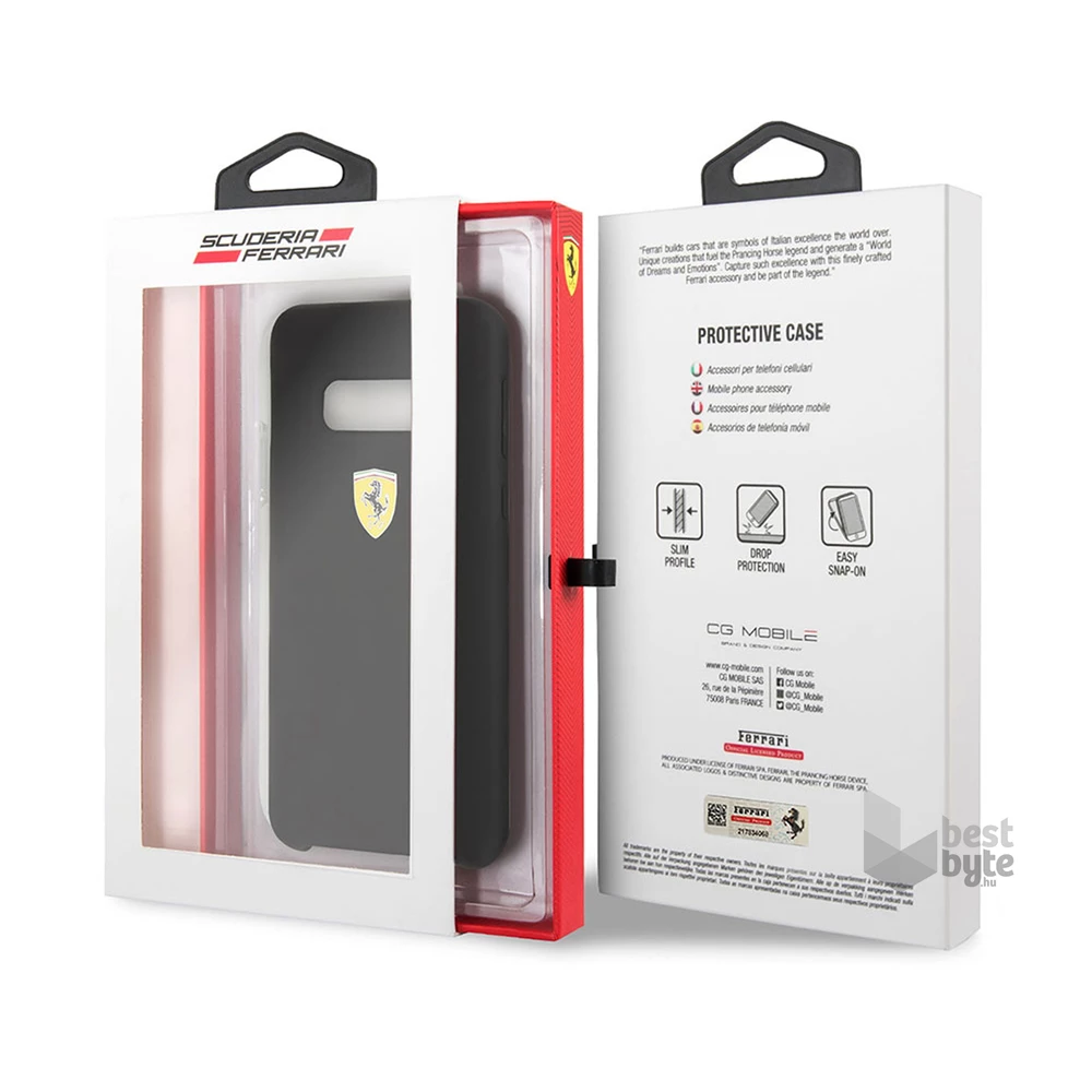 Ferrari Samsung S10 Plus SF fekete szilikon hátlap