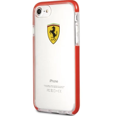 Ferrari iPhone 7 átlátszó/piros fényes tok