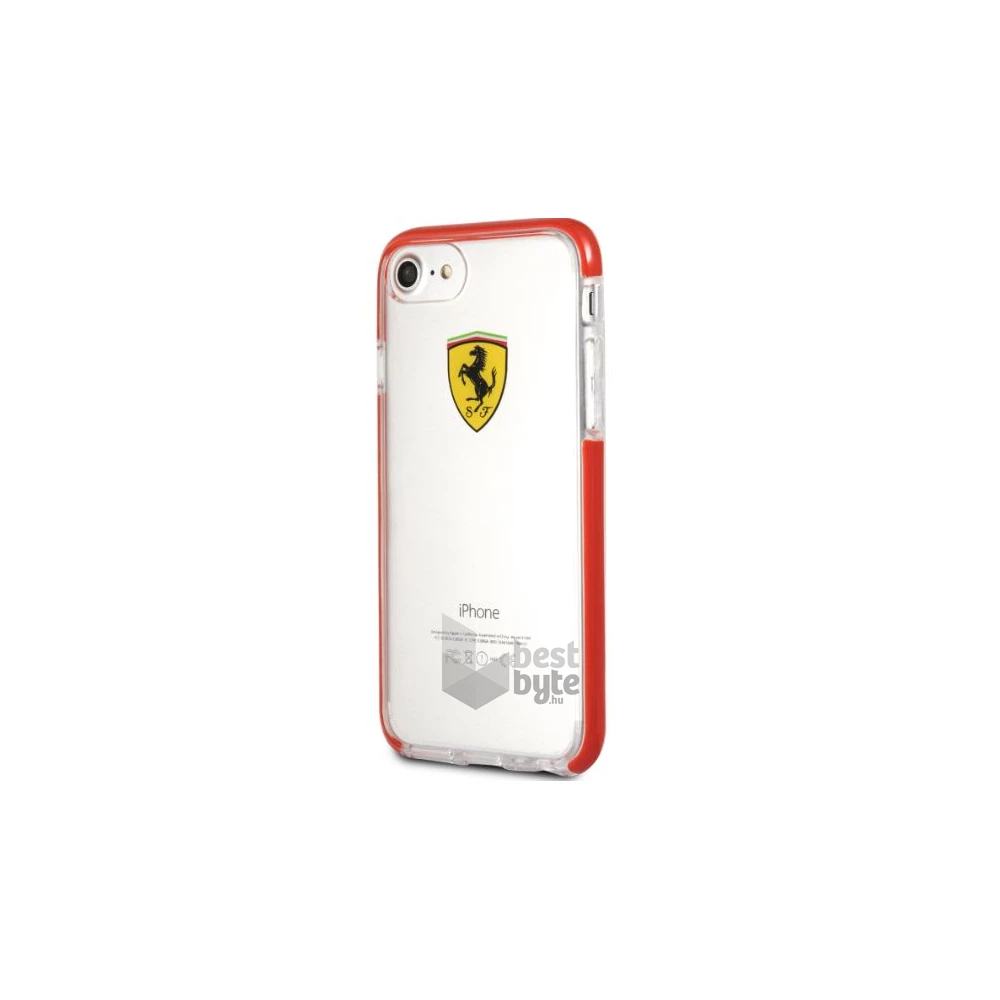 Ferrari iPhone 7 átlátszó/piros fényes hátlap