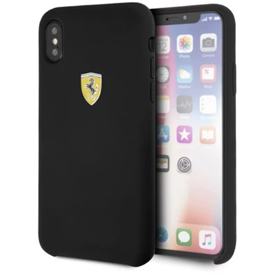 Ferrari SF iPhone X/XS fekete szilikon tok