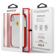 Ferrari iPhone X átlátszó/piros kemény fényes tok
