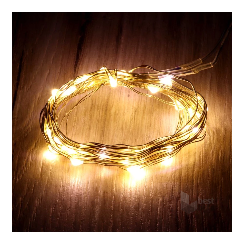 Fix fényű 3m/meleg fehér/30db LED-es fénydekoráció
