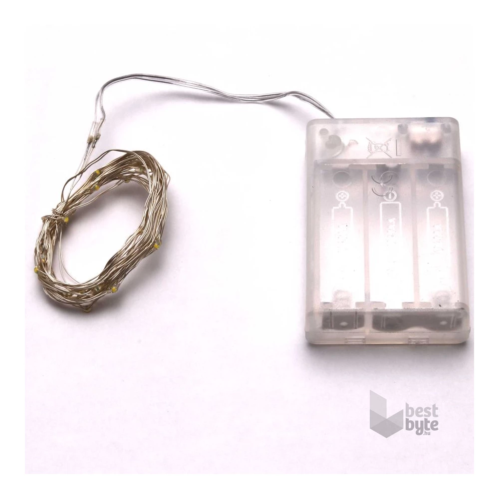 Fix fényű 3m/meleg fehér/30db LED-es fénydekoráció