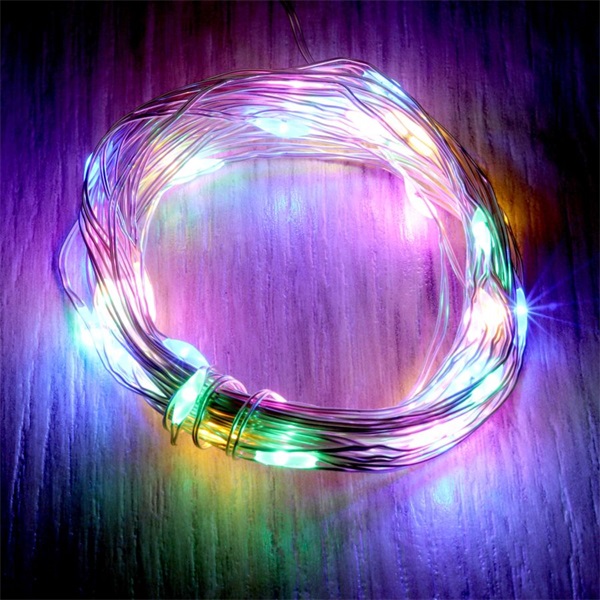 Fix fényű 5m/több színű/50db LED-es fénydekoráció