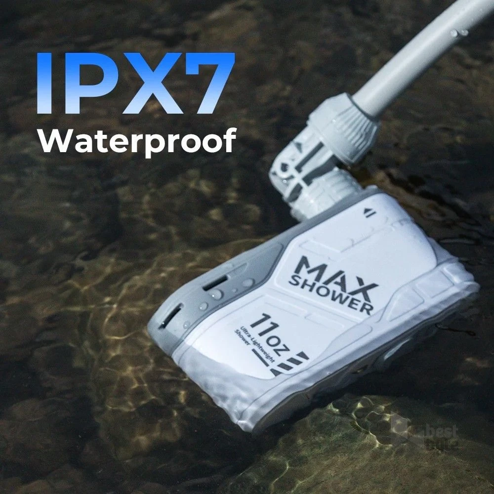 Flextail MAX Shower – Hordozható, újratölthető kültéri zuhany, 3,0L/perc vízáramlással
