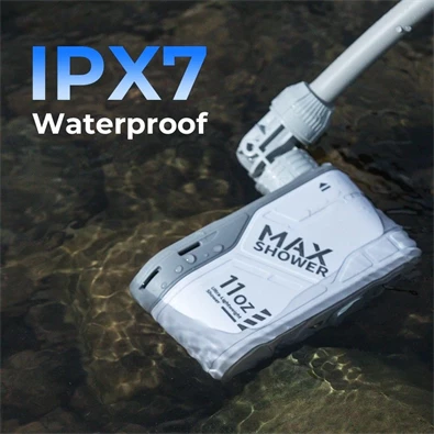 Flextail MAX Shower – Hordozható, újratölthető kültéri zuhany, 3,0L/perc vízáramlással