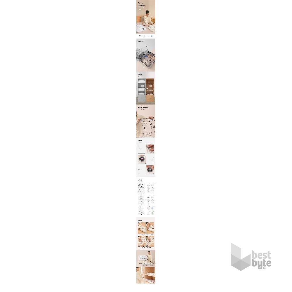Flextail vákuumzsák szett – 4 db 60 × 80 cm-es újrahasználható tárolózsák L méret