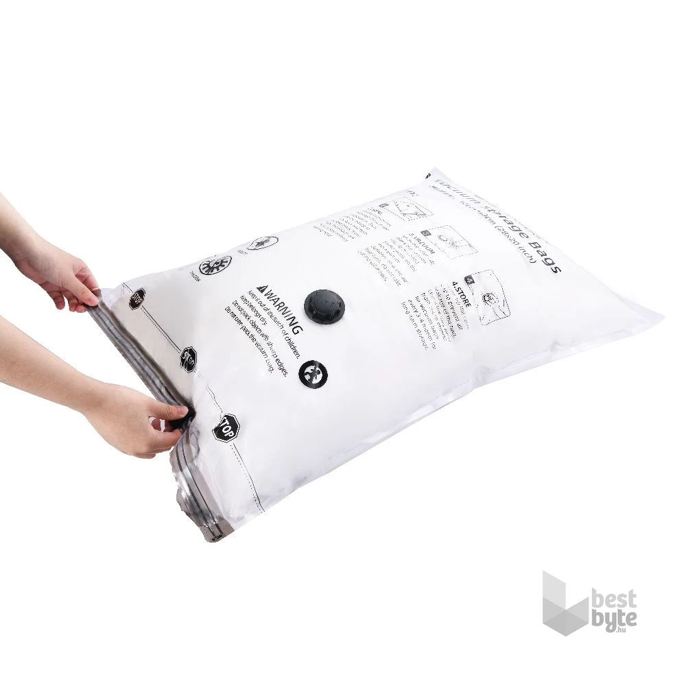 Flextail vákuumzsák szett – 4 db 60 × 80 cm-es újrahasználható tárolózsák L méret